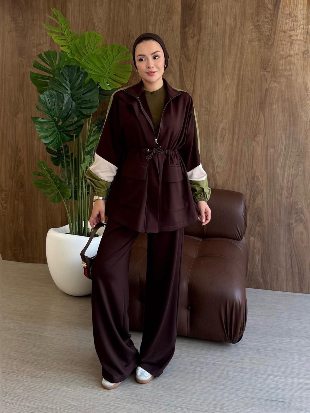 HR-2854H&R ButikPw- Elna Oysh Takım Acı Kahve