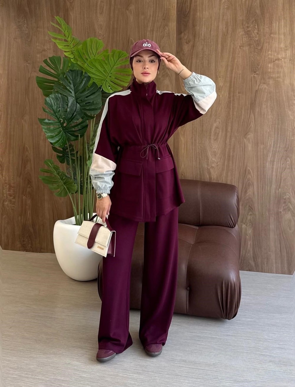 HR-2854H&R ButikPw- Elna Oysh Takım Bordo