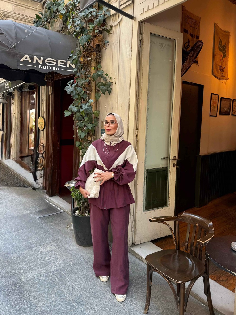HR-0634H&R ButikPW- Hamis Çizgi Detaylı Modal Takım Bordo
