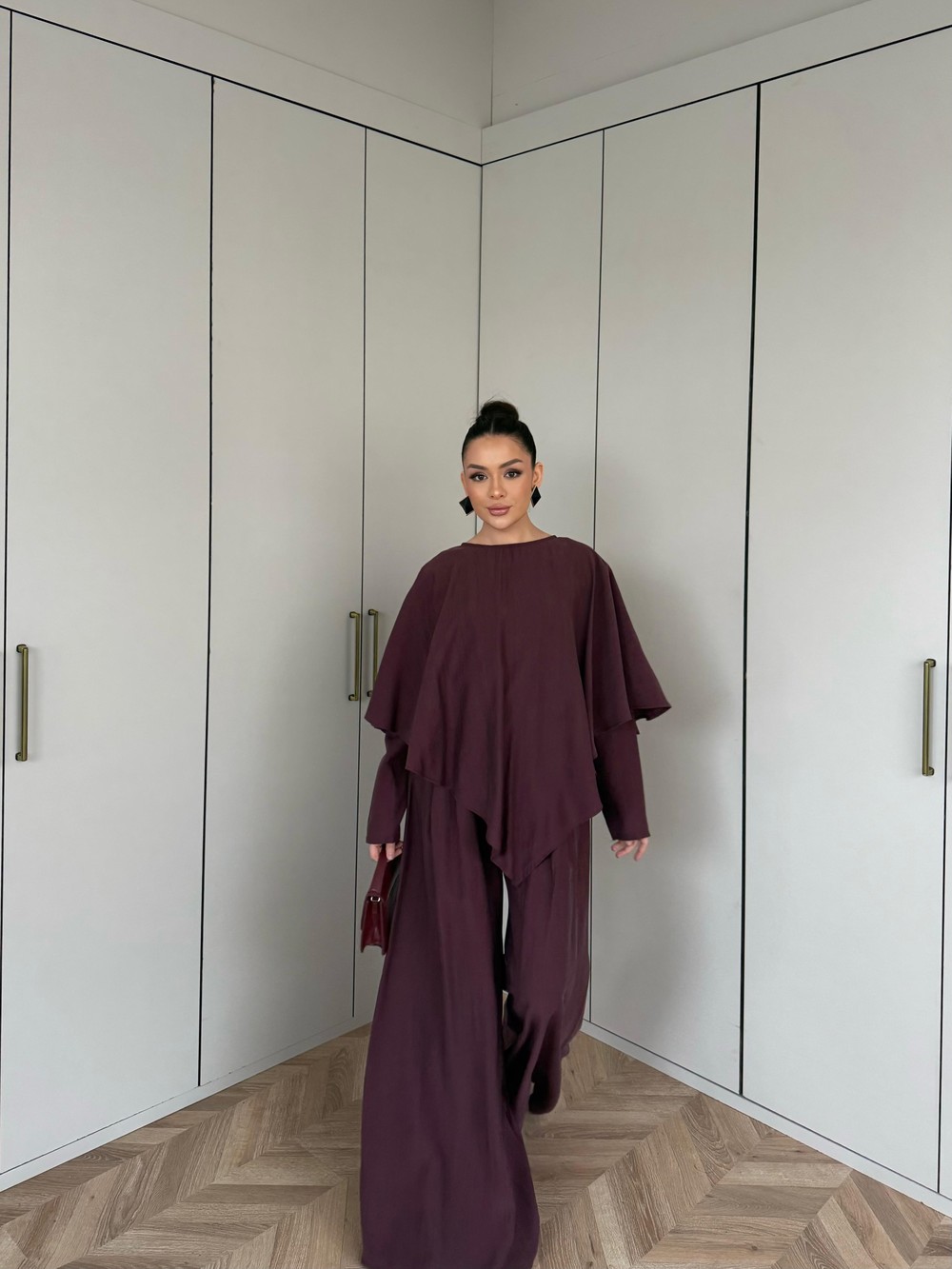 TAKM-2340H&R ButikQu-Elas Modal Takım Mürdüm