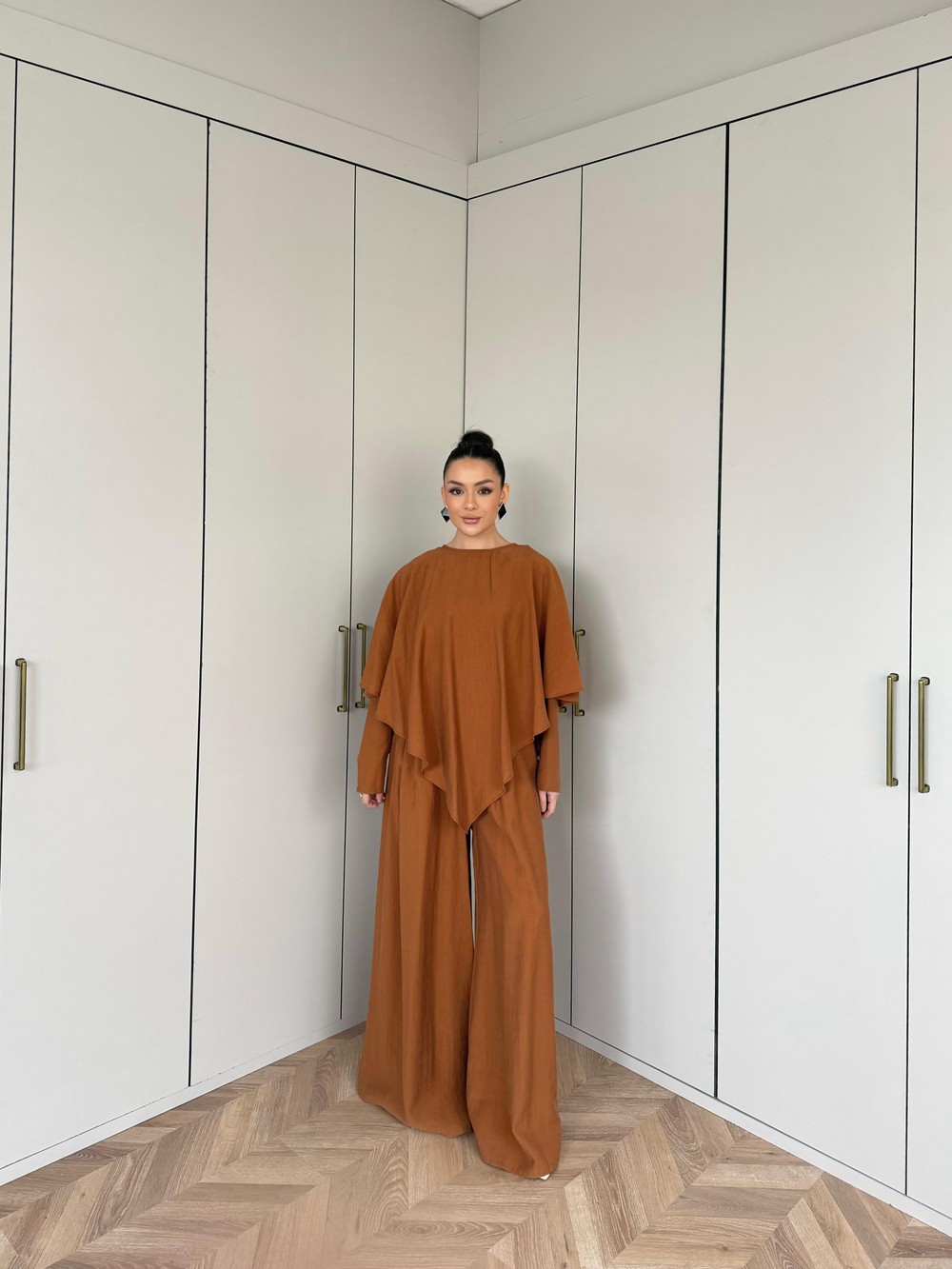 TAKM-2339H&R ButikQu-Elas Modal Takım Tarçın