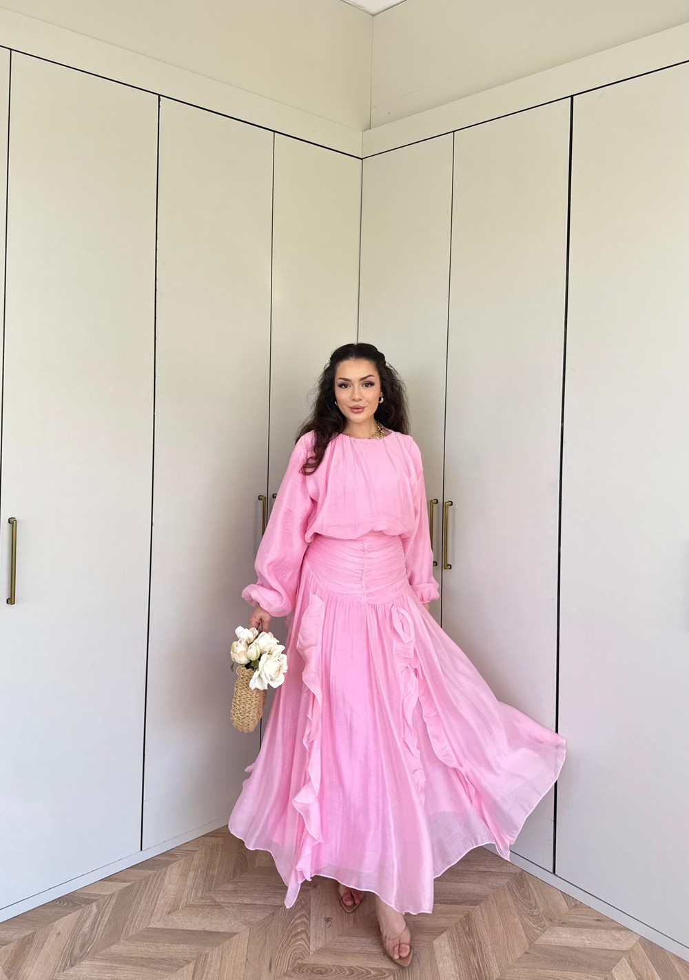 HR-1204H&R ButikRu - Eva Etekli Takım Pembe