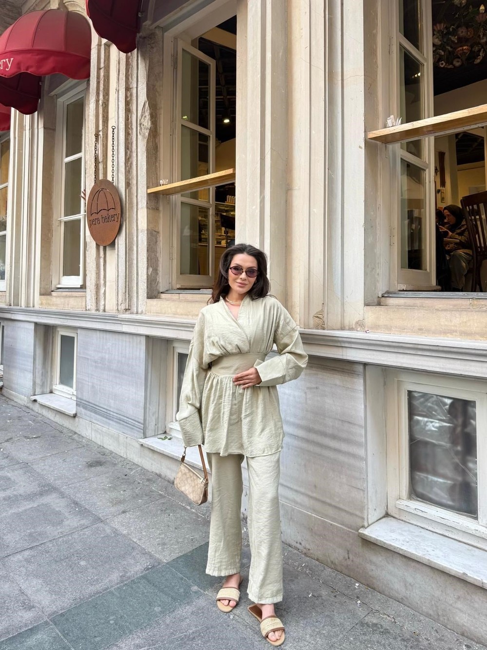TAKM-1905H&R ButikSude Bağlamalı Takım Bej