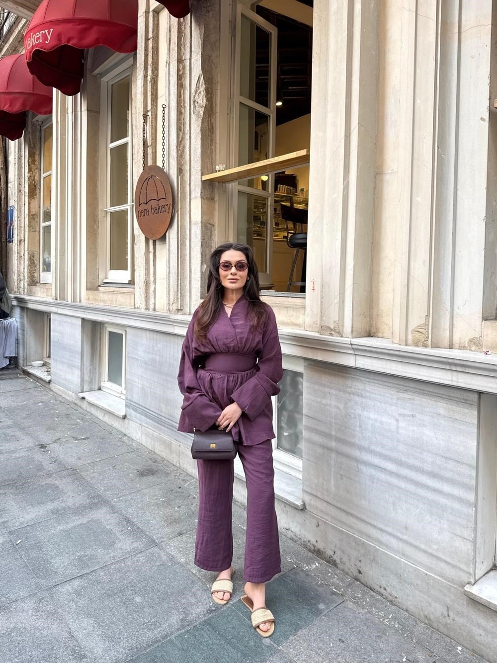 TAKM-1905H&R ButikSude Bağlamalı Takım Mürdüm