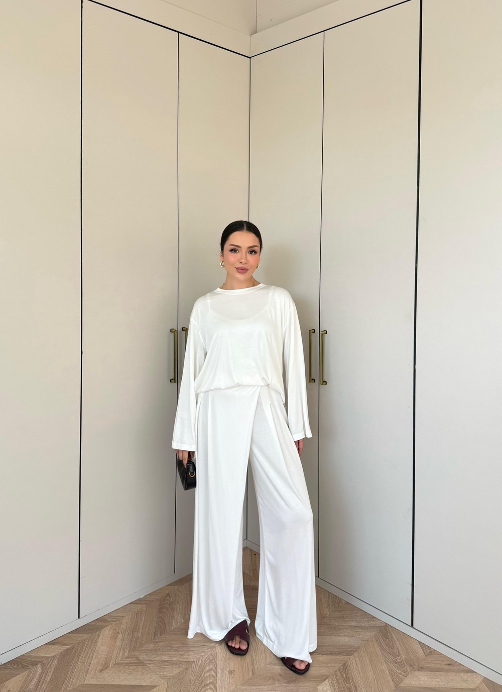 HR-2808H&R ButikTB - Lamis Pantolon Etek Takım Beyaz