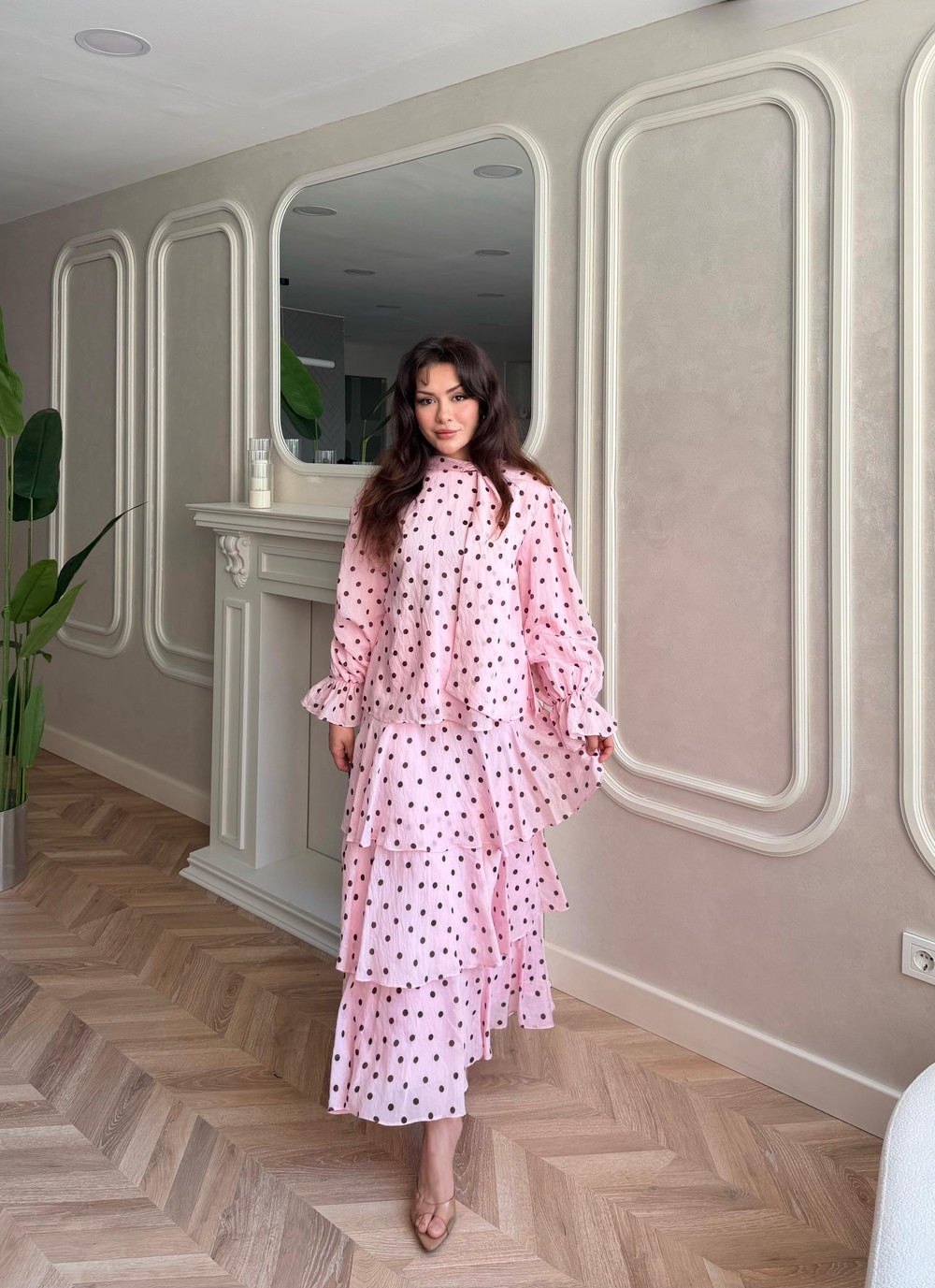 HR-1349H&R ButikTB-Qüla Ponponlu Şifon Takım Pembe