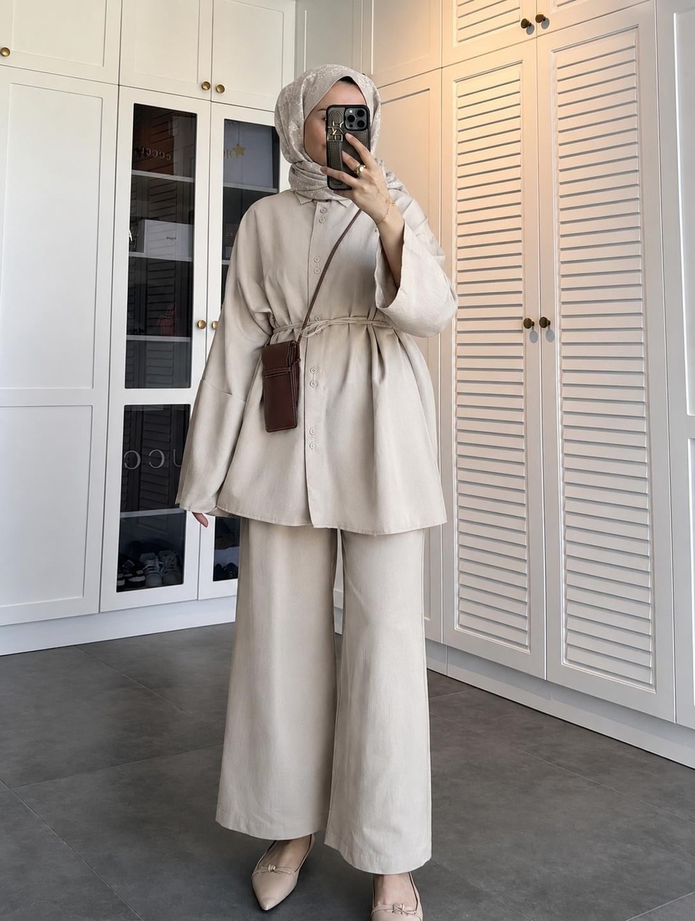 HR-1168H&R ButikTB - Rinal Keten Takım Bej