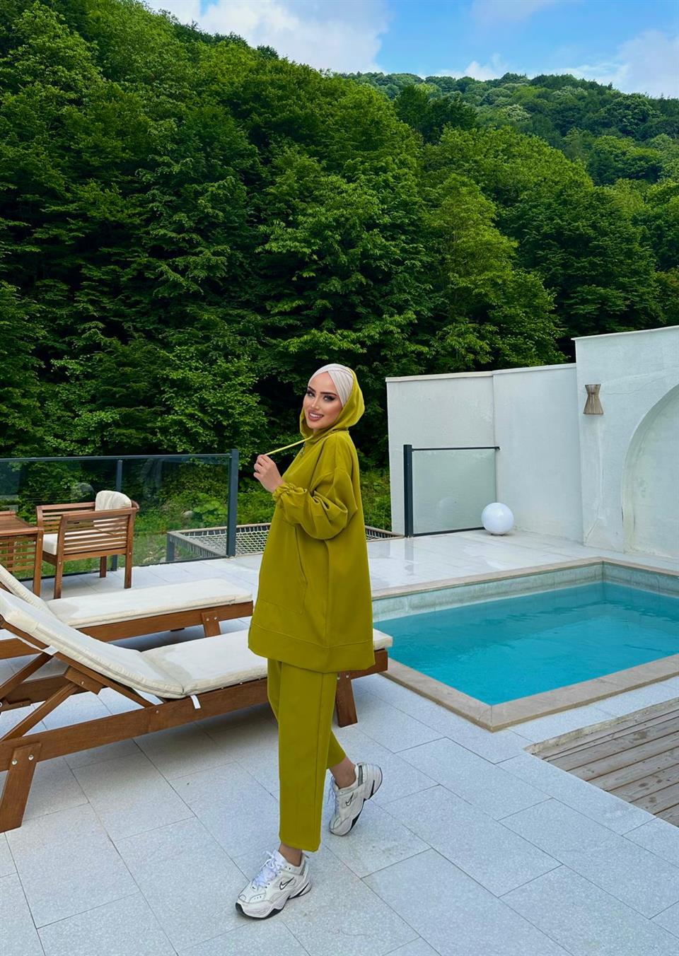 TAKM-684H&R ButikUra Krep Takım Yağ Yeşili
