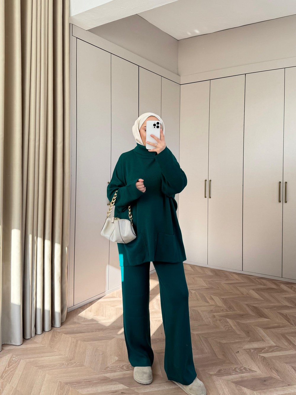 TKM-1699H&R ButikMB-Torba Cepli Triko Takım Yeşil
