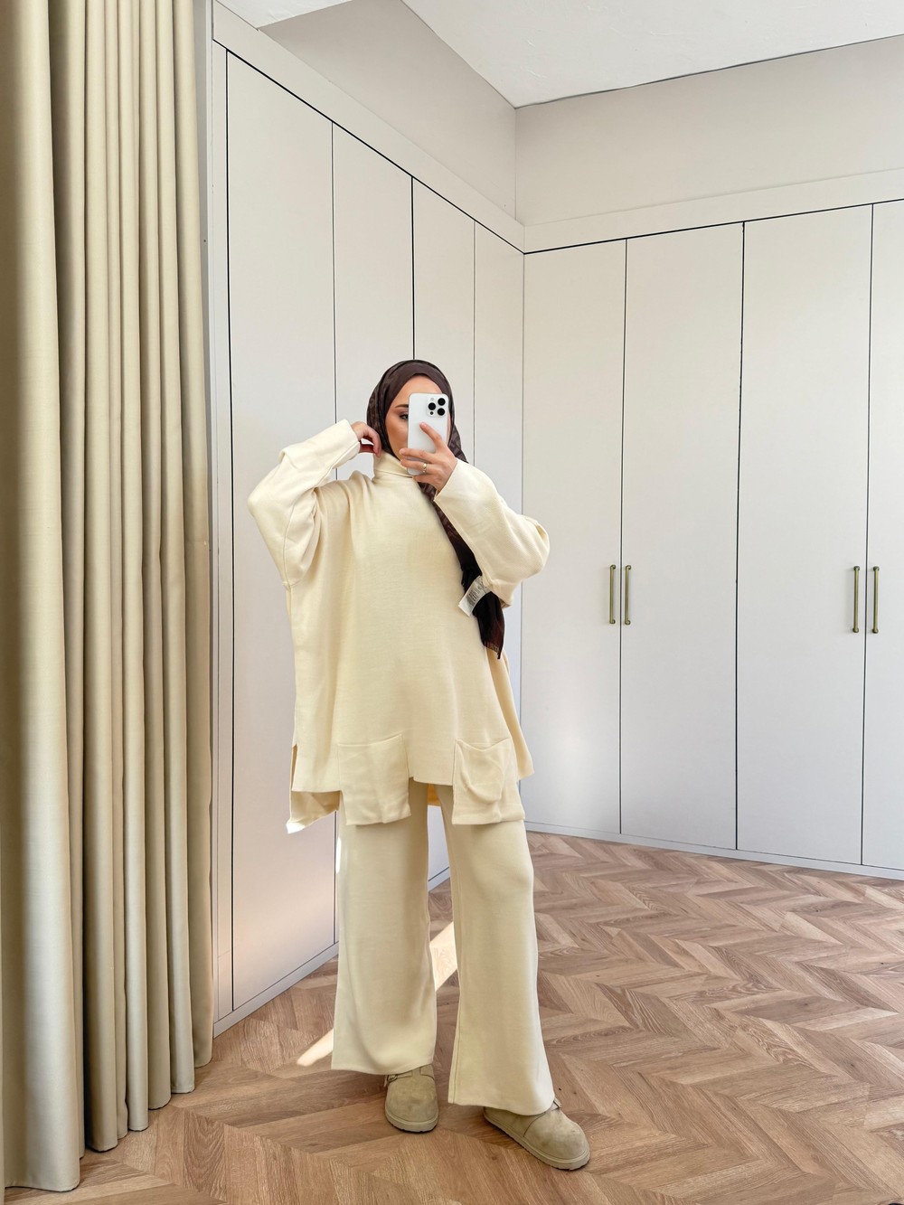 TKM-1701H&R ButikMB-Torba Cepli Triko Takım Krem