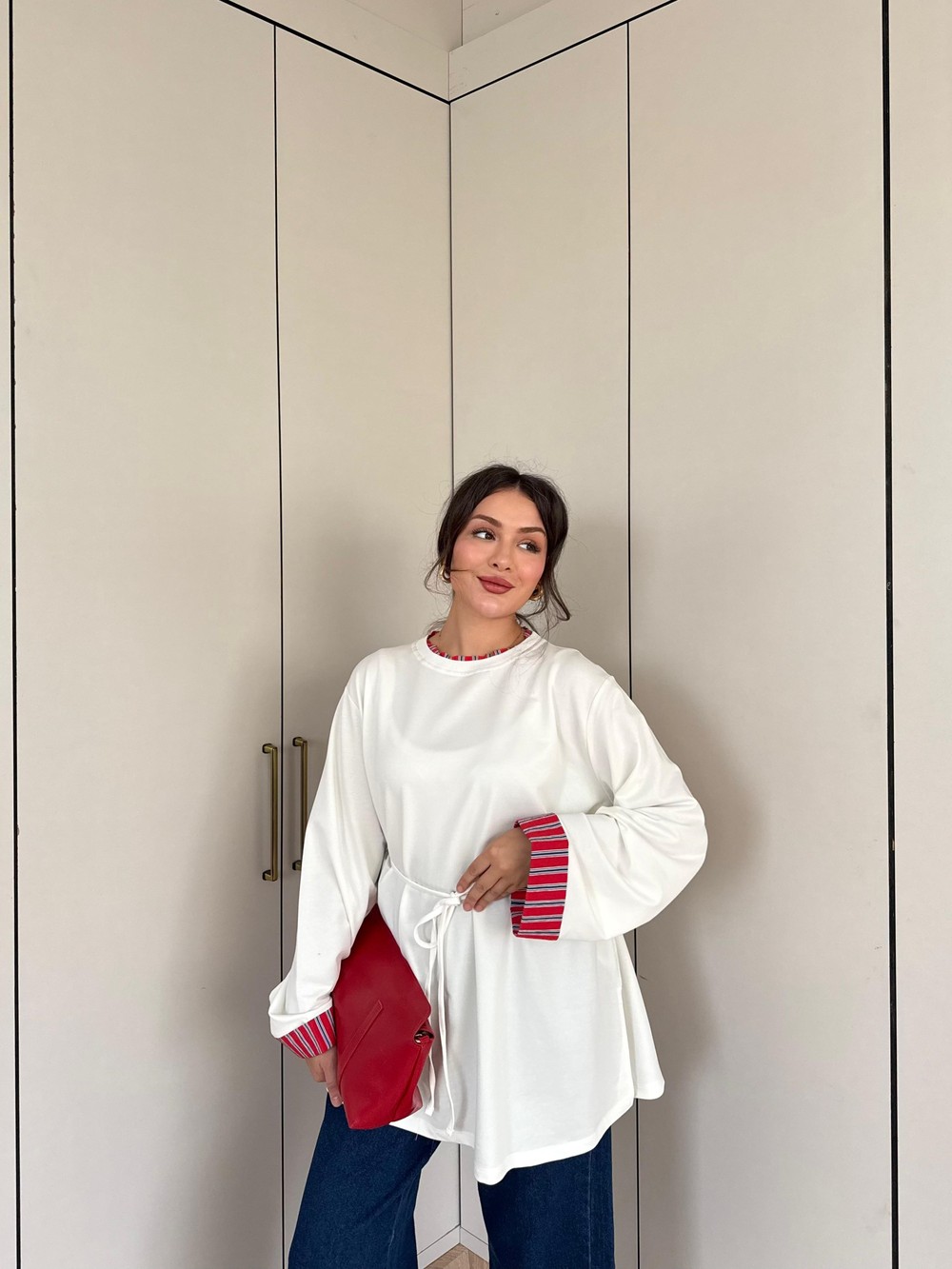 HR-3110H&R ButikEk - Sale Tunik Beyaz
