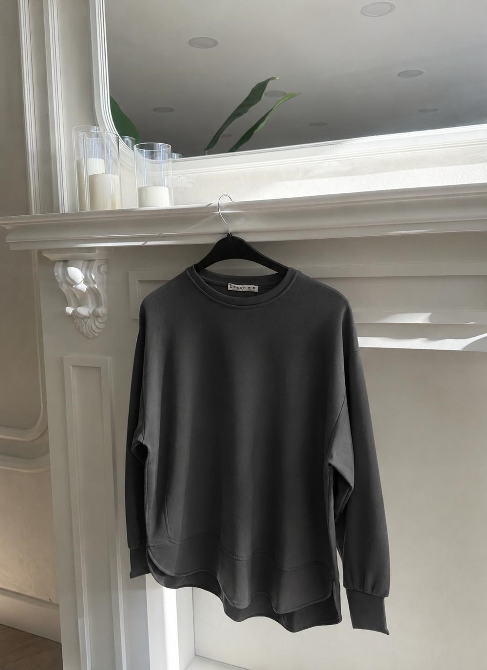 HR-1416H&R ButikKiw- Yan Detaylı Oysh Tunik Antrasit