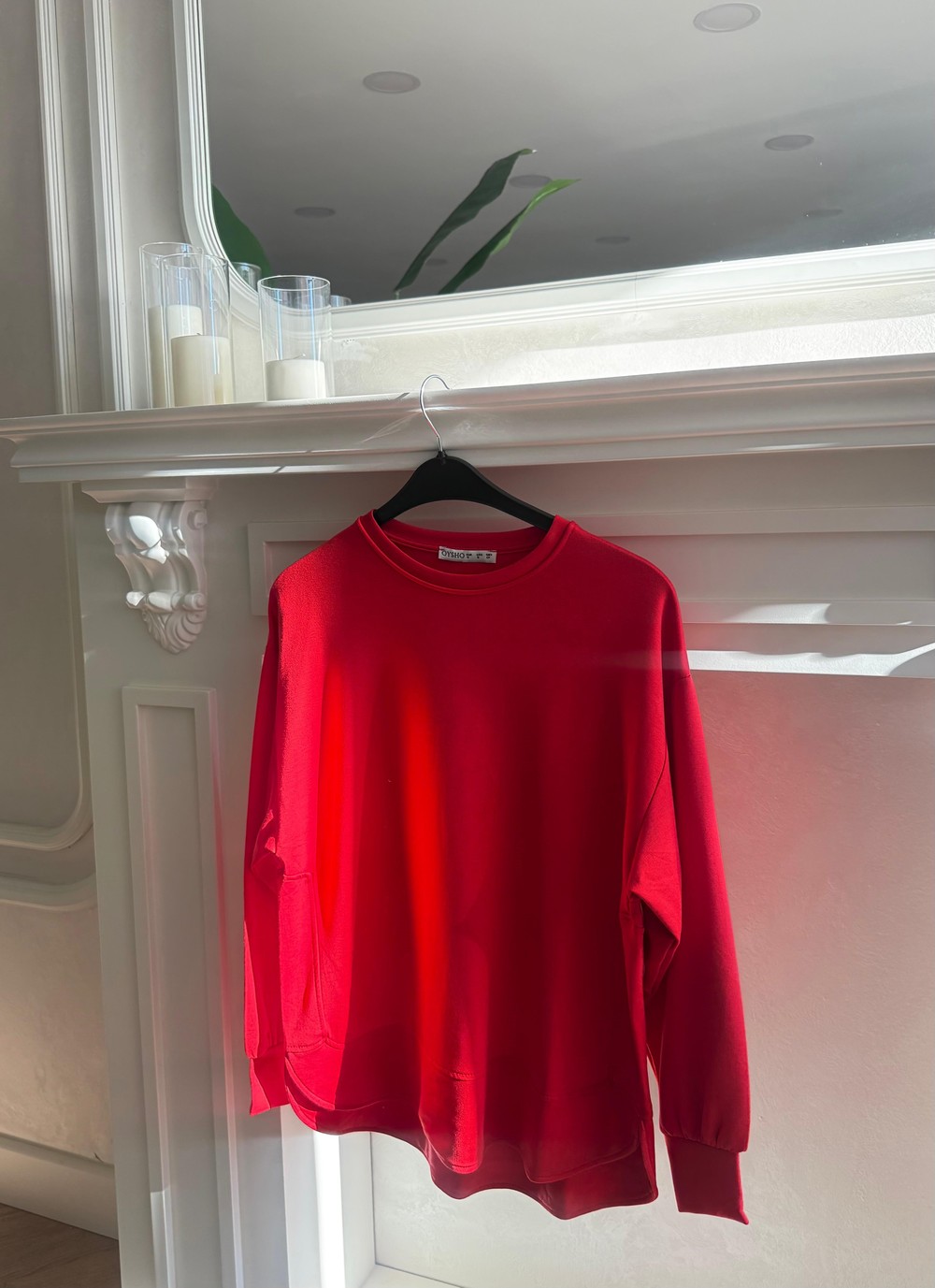HR-1416H&R ButikKiw- Yan Detaylı Oysh Tunik Kırmızı