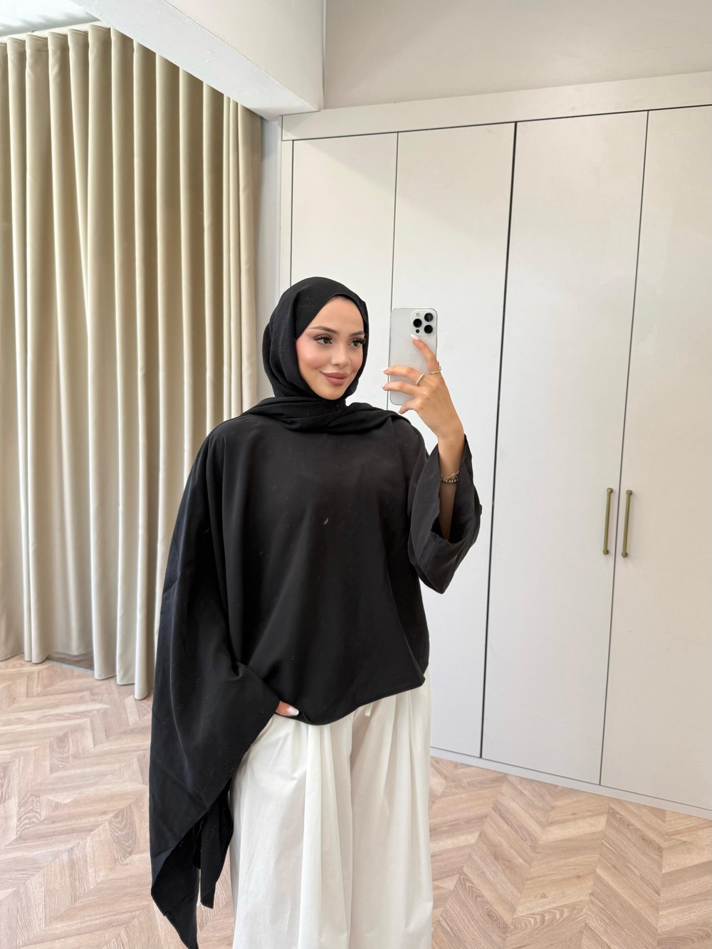 HR-1408H&R ButikTB4506- Gale Midi Modal Tunik Siyah