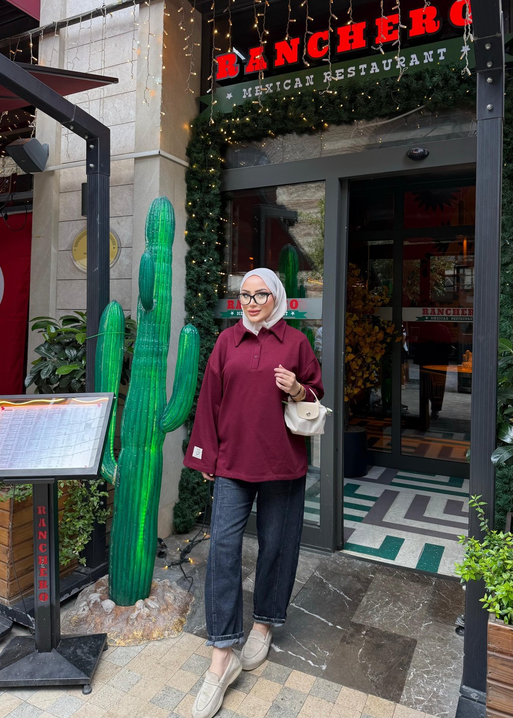 HR-3552H&R ButikYds- Niva Ön Düğmeli Tunik Bordo