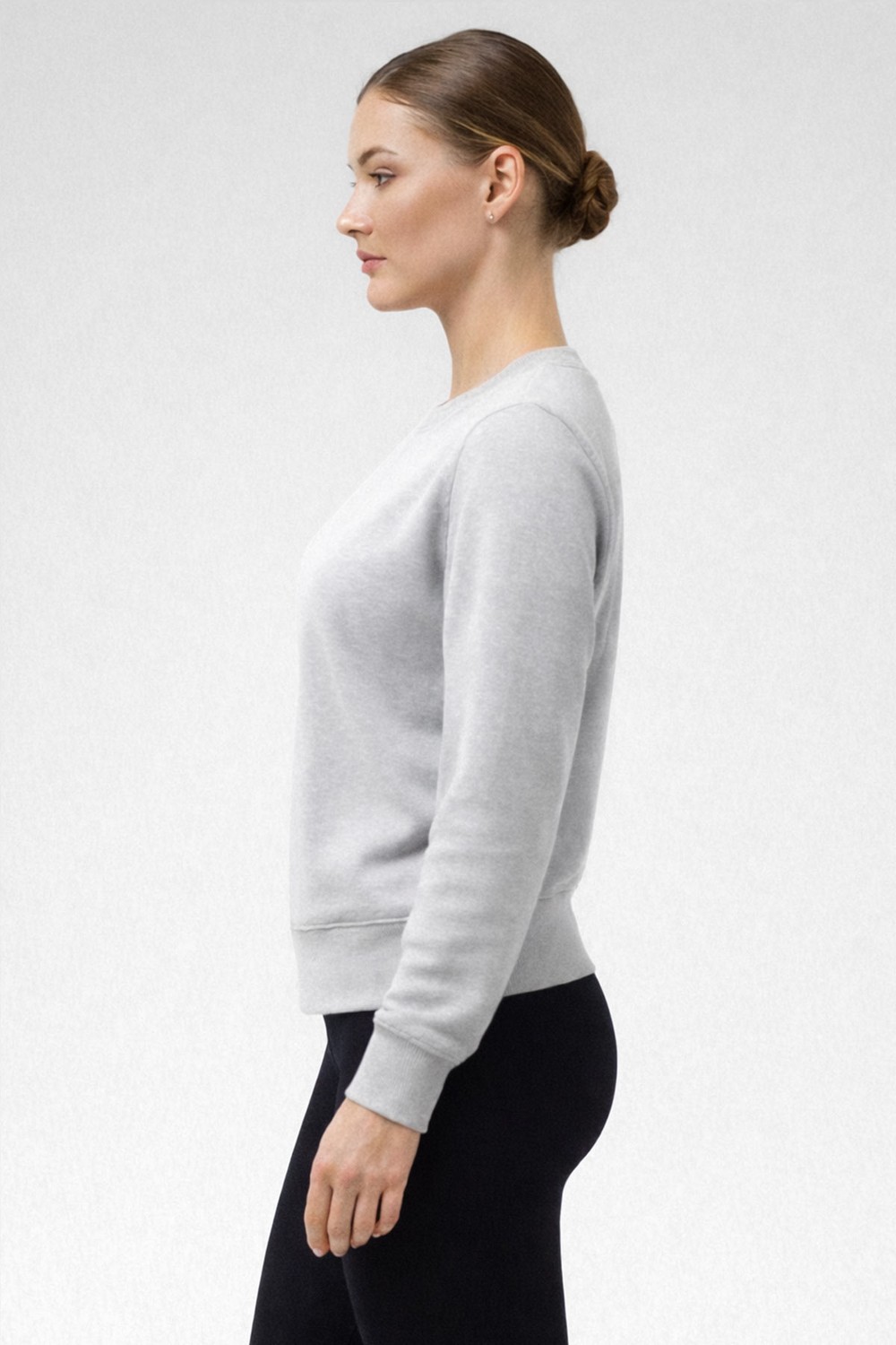 Kadın Orta Sweatshirt Gri Melanj