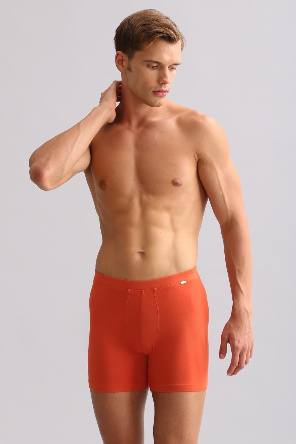 Mısırlı BAMBU ZEUS LUXURY Regular Fit Metal Armalı Long Boxer Pas Kırmızı