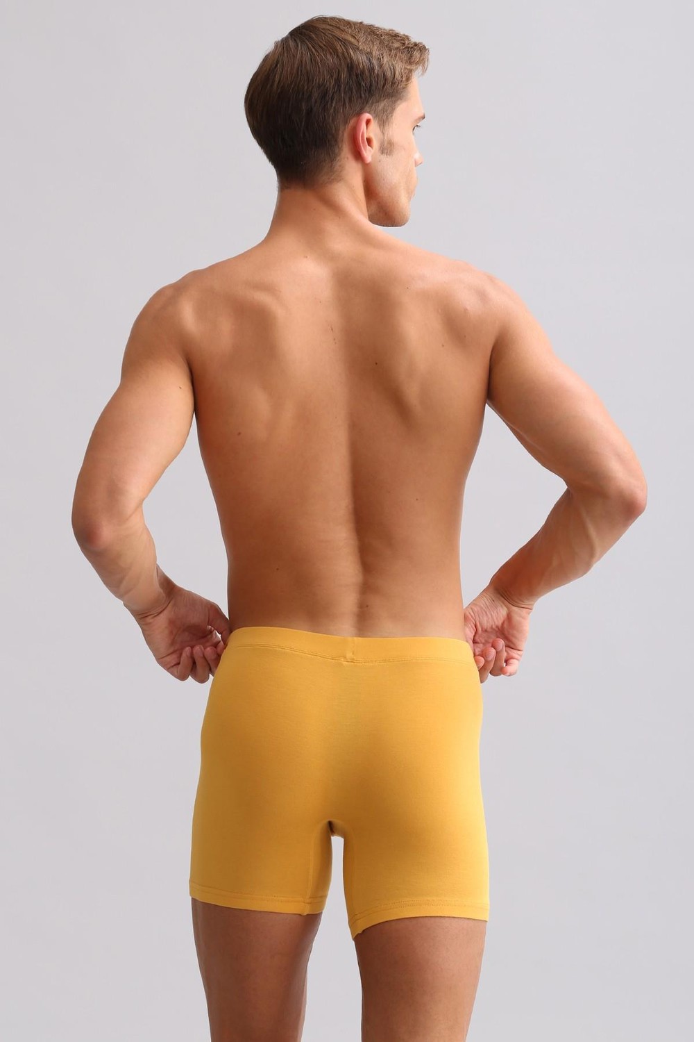 Mısırlı BAMBU ZEUS LUXURY Regular Fit Metal Armalı Long Boxer Hardal