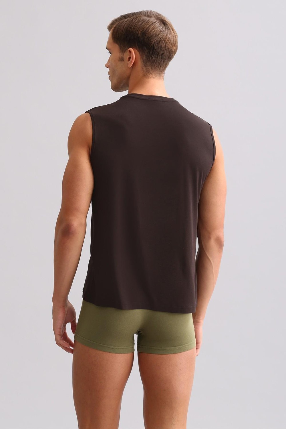 Mısırlı BAMBU ZEUS LUXURY Regular Fit Bisiklet Yaka Sporcu Atlet / T-Shirt Kahverengi