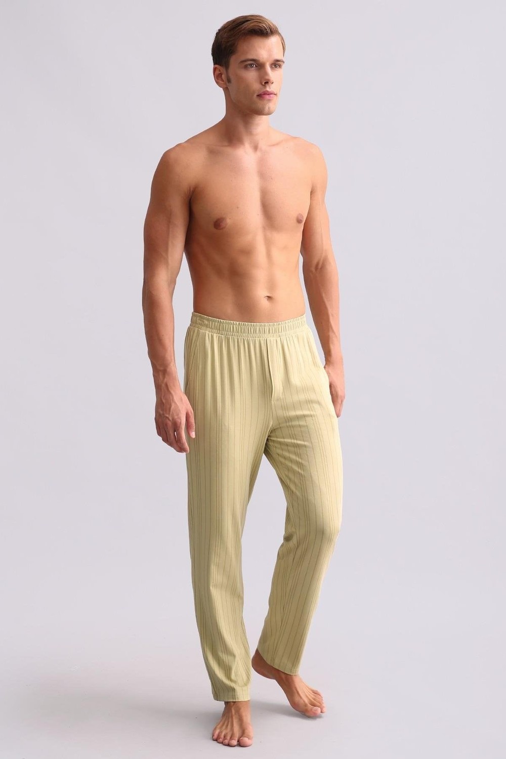Mısırlı Erkek Bambu Düz Paça Pantolon Adaçayı Yeşili
