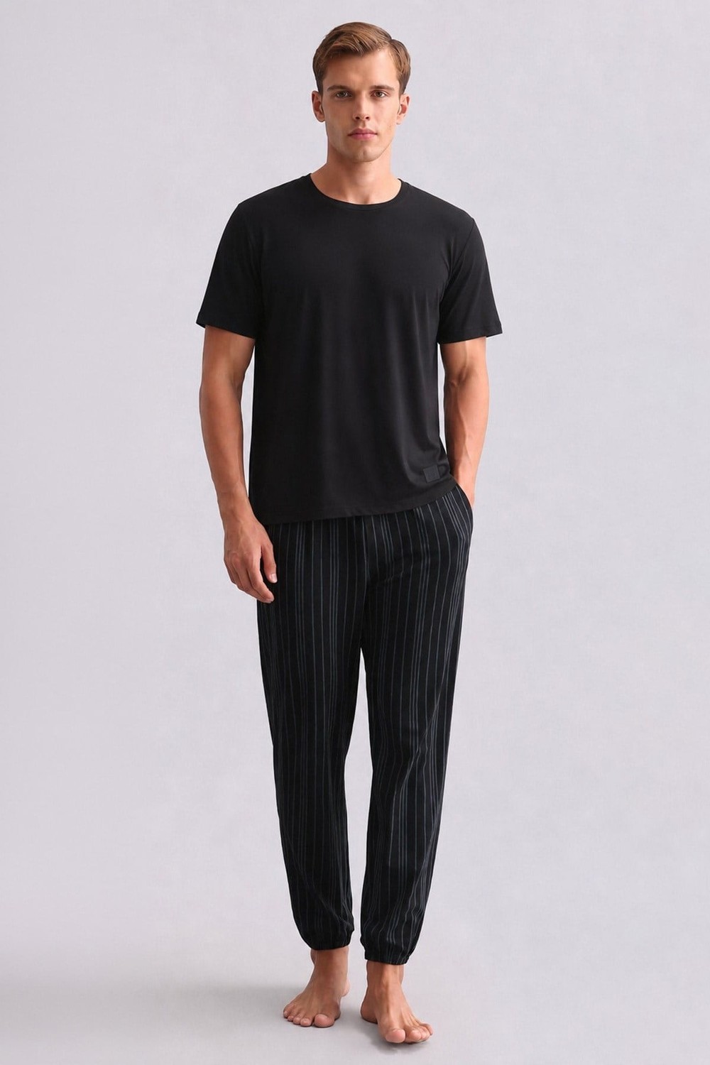 Mısırlı Erkek Bambu Jogger Pantolon Siyah