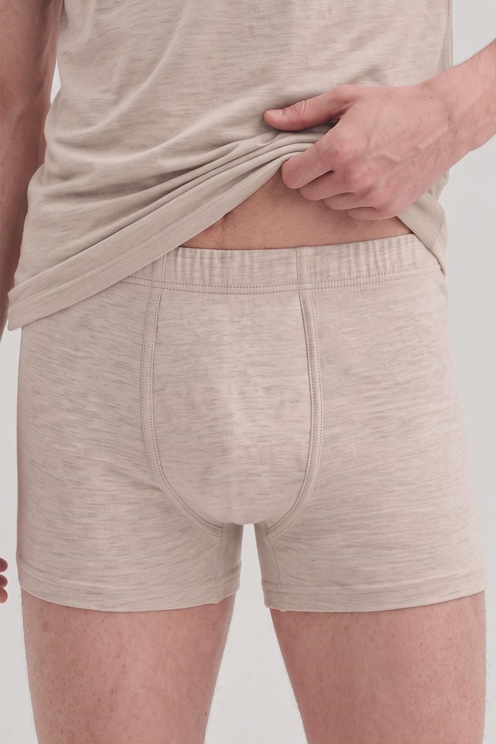 Mısırlı Erkek Gümüş Kısa Boxer Gri Melanj