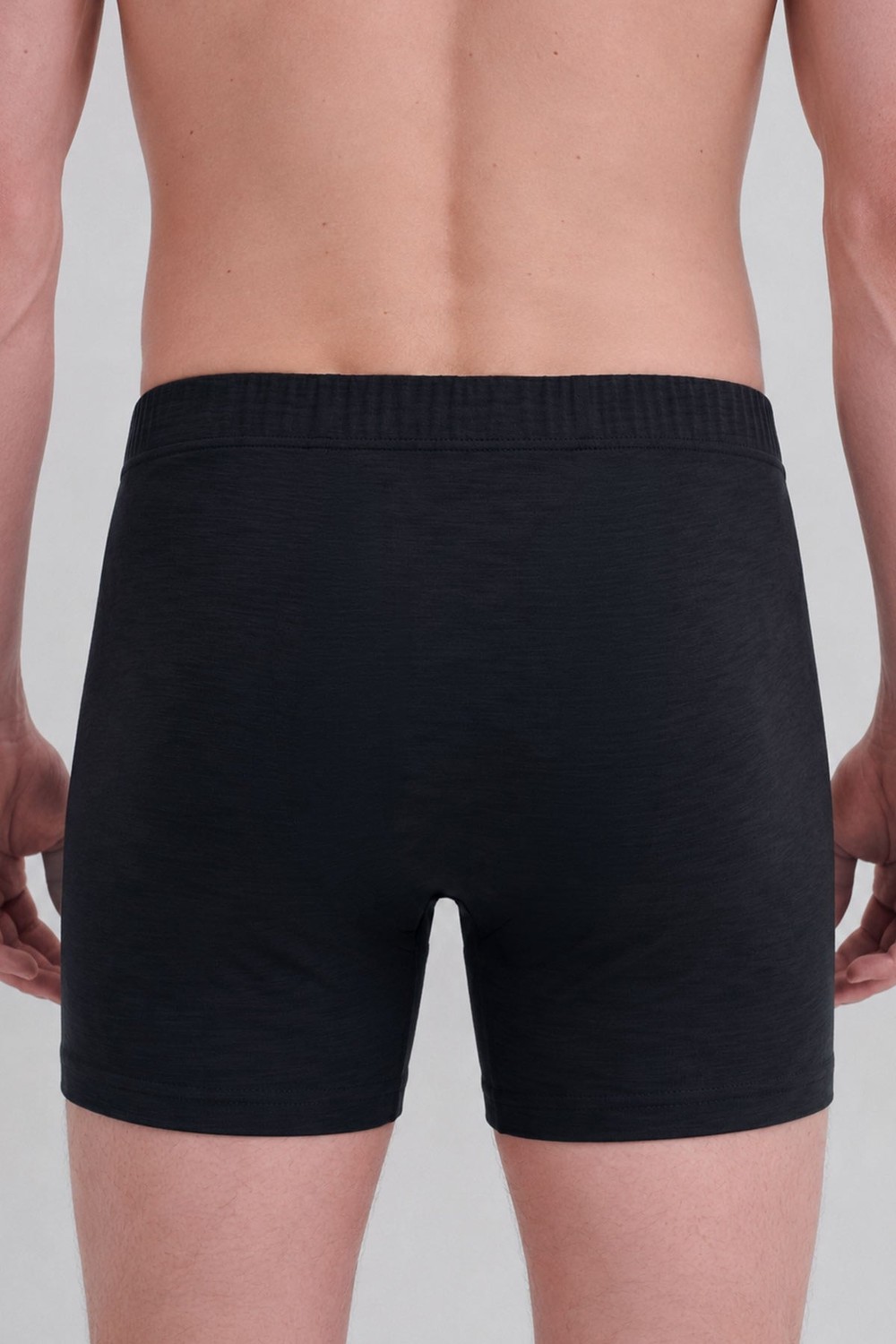Mısırlı Erkek Gümüş Uzun Boxer Siyah