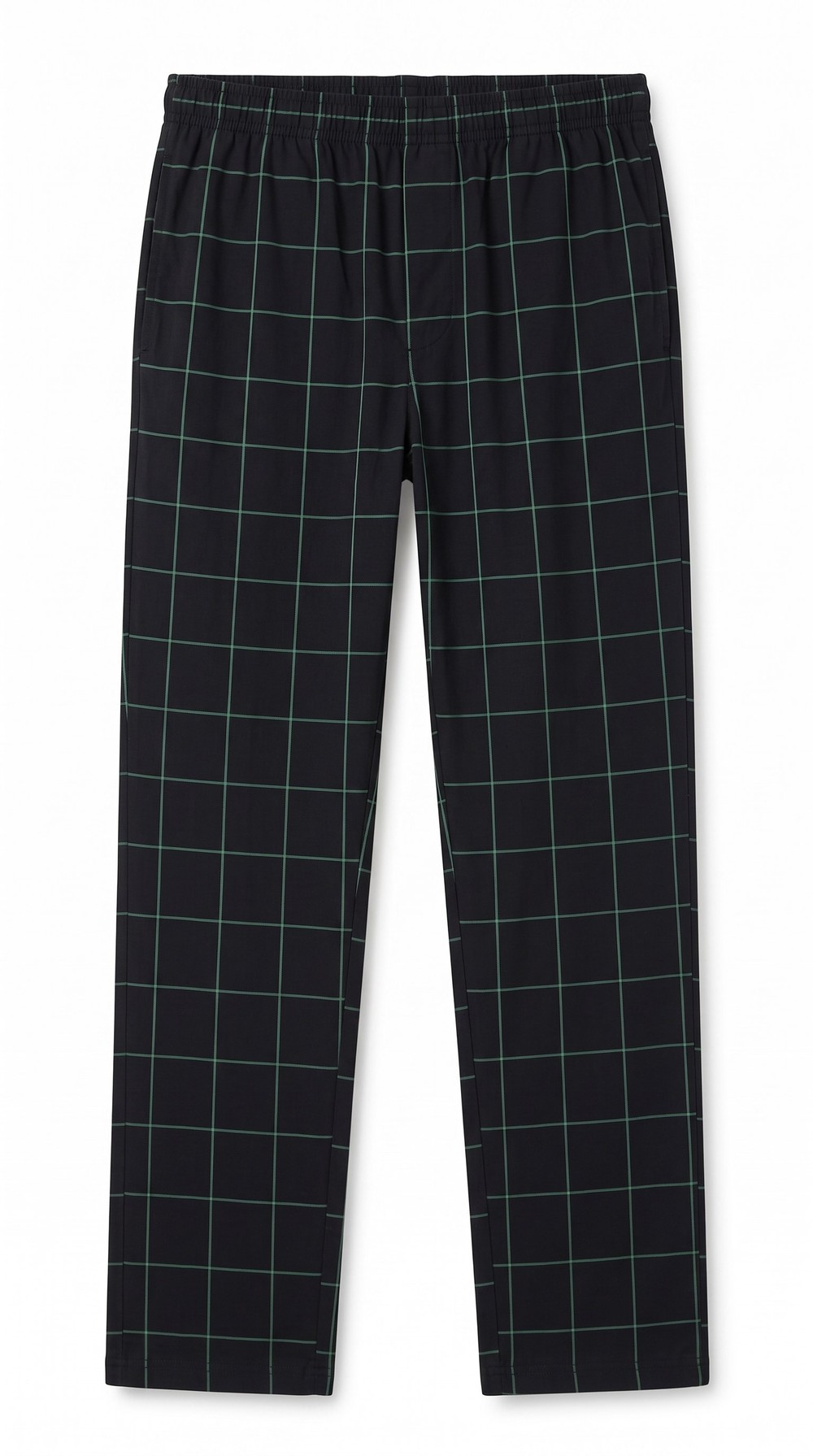 Mısırlı Erkek Pamuk İnce Ekoseli Alt  Pijama Siyah-Mint