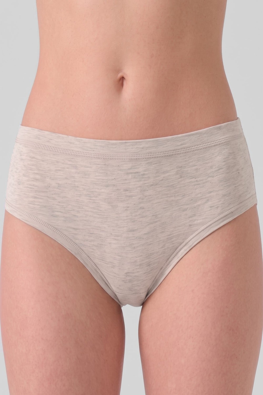 Mısırlı Kadın Gümüş Brief Slip Gri Melanj