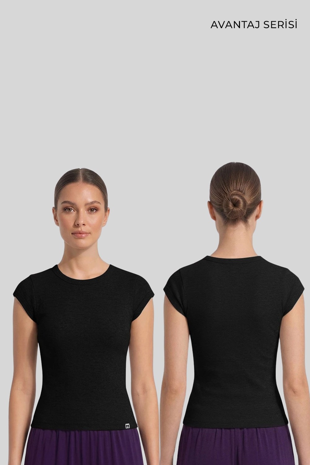 Mısırlı Kadın Kaşkorse Sıfır Kol Tshirt Siyah