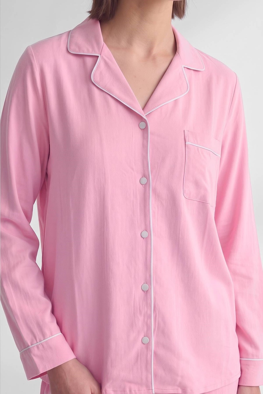 Mısırlı Kadın Modal Biye Detaylı Pijama Takım Açık Pembe
