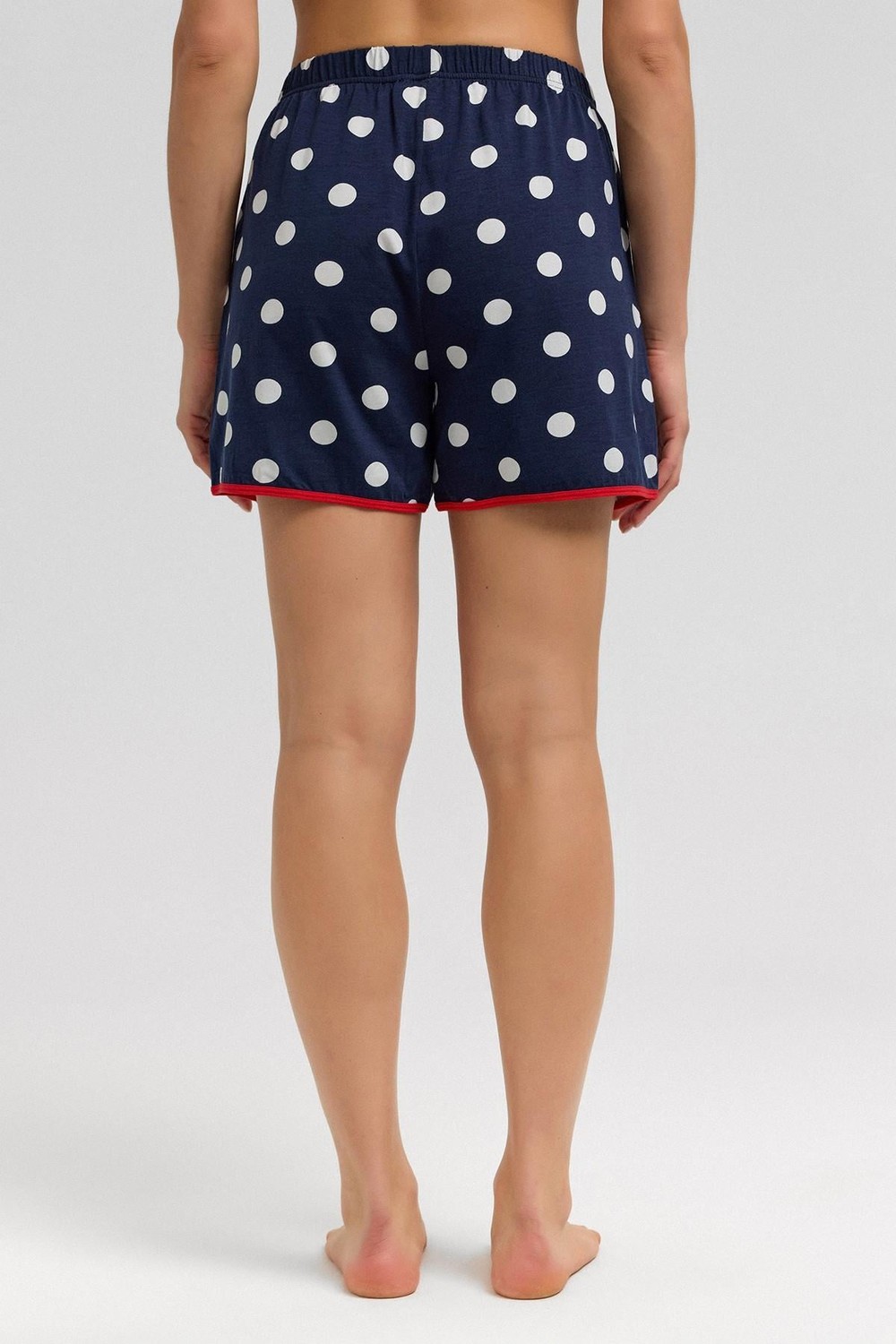 Mısırlı Kadın Modal Puantiyeli İp Askılı Şort Takımı Lacivert