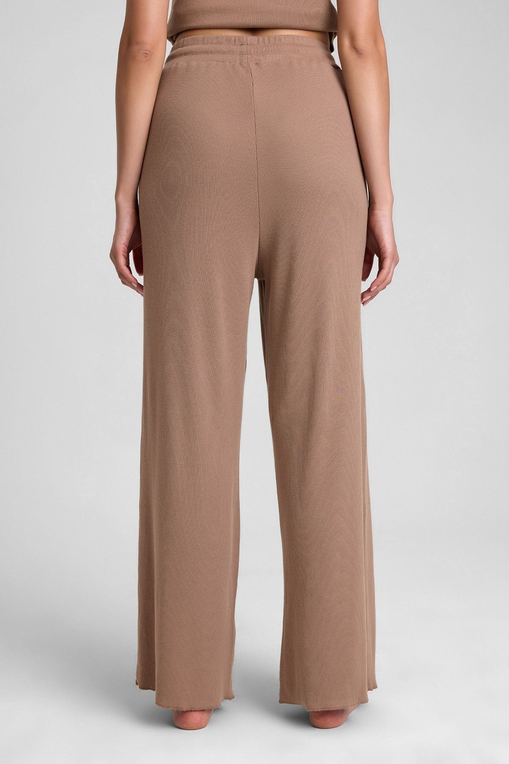 Mısırlı Kadın Modal Pamuk Karışımlı Beli Lastikli Pijama Açık Kahverengi