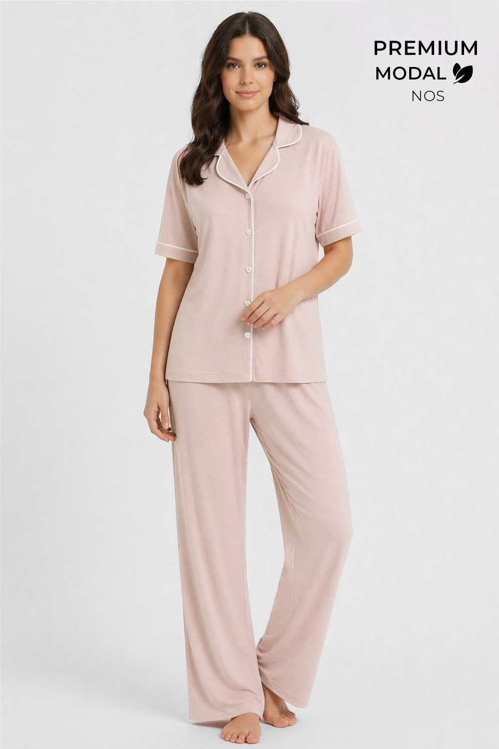 Mısırlı Kadın Modal Pijama Takım Somon