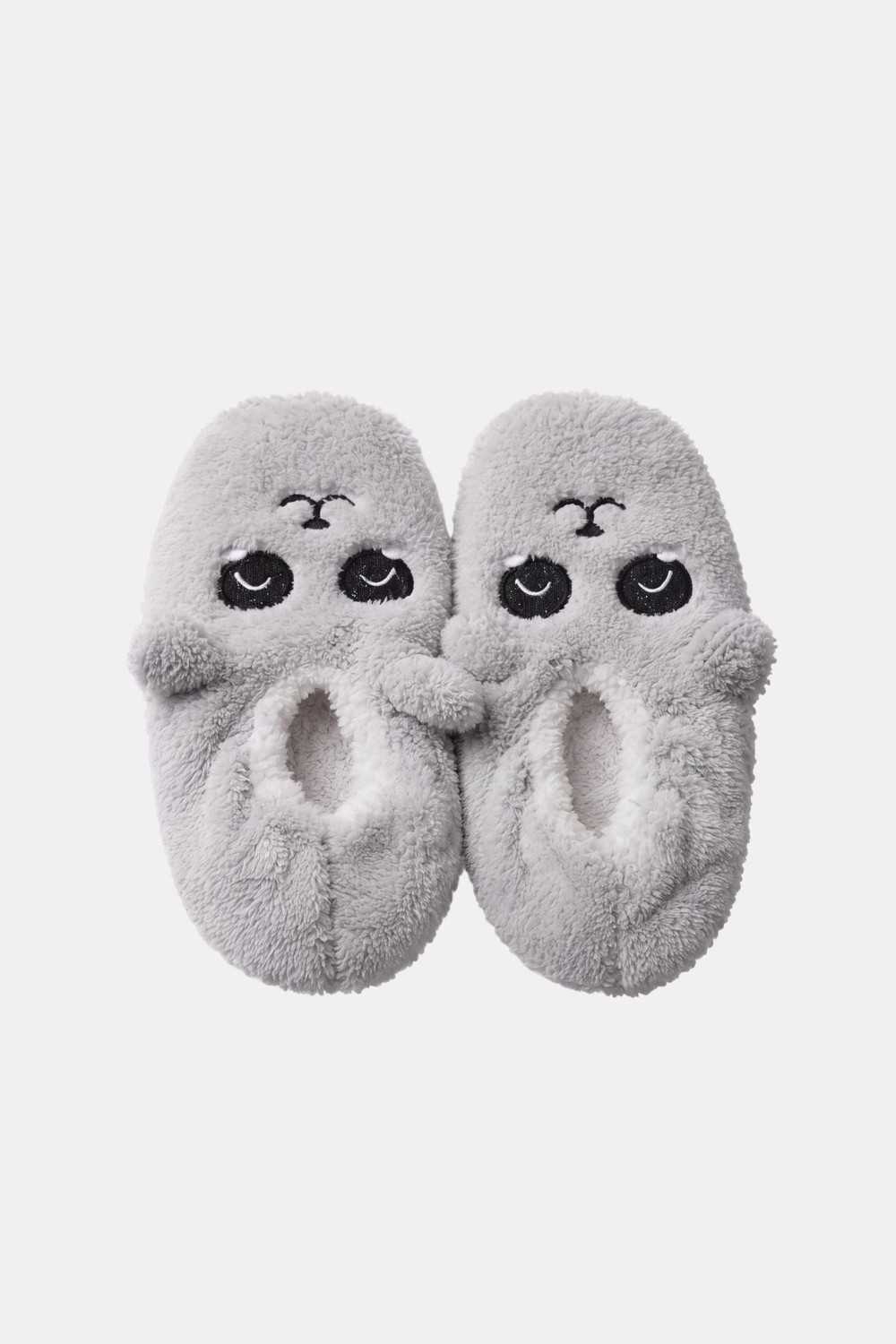Mısırlı Panda Figürlü Panduf Açık Gri