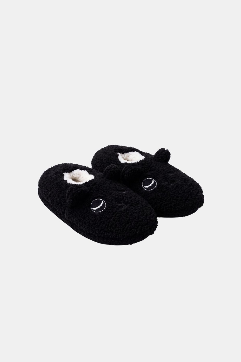 Mısırlı Panda Figürlü Panduf Siyah