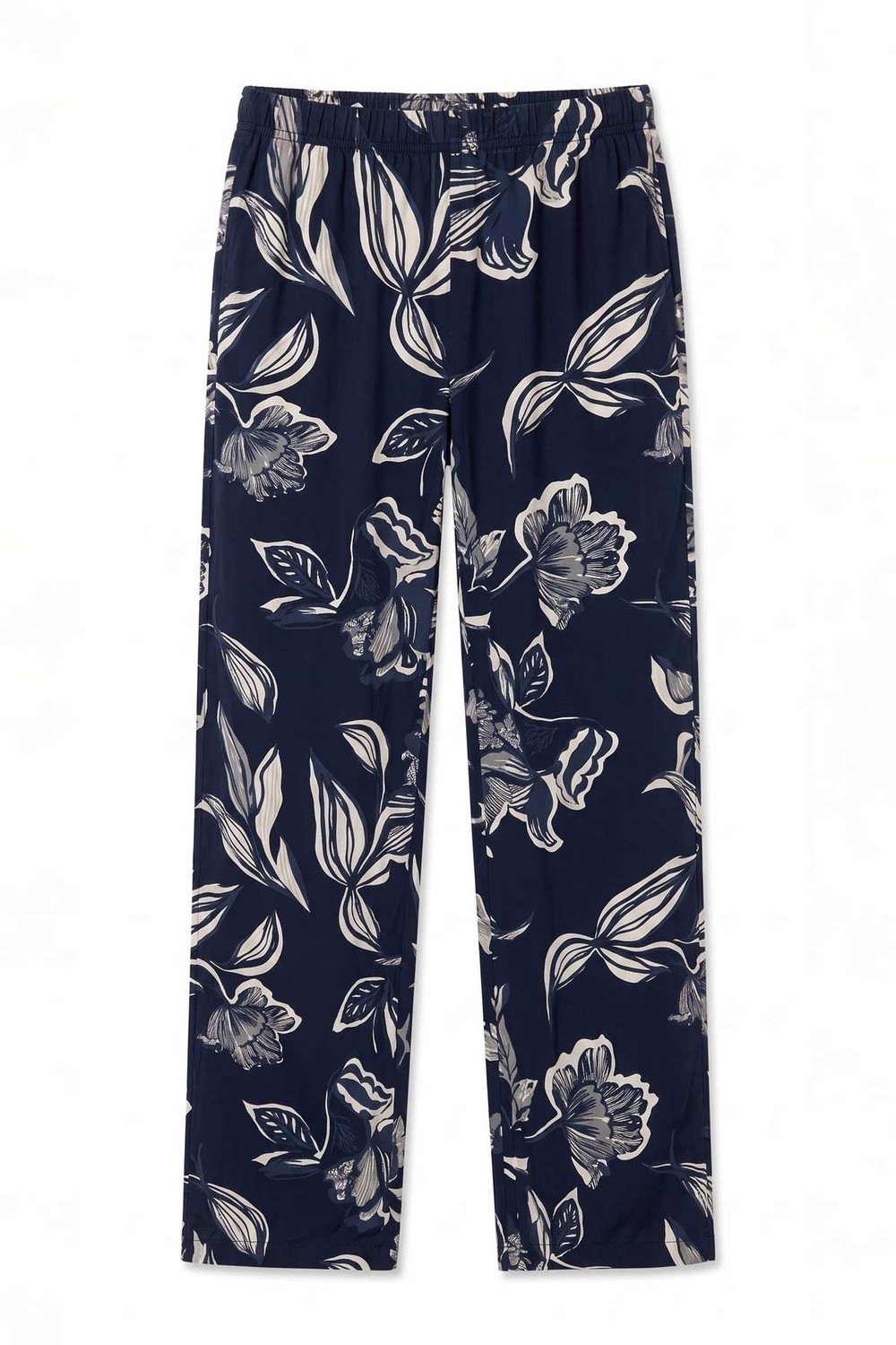 Mısırlı Kadın Viskon Alt Pijama Koyu Lacivert