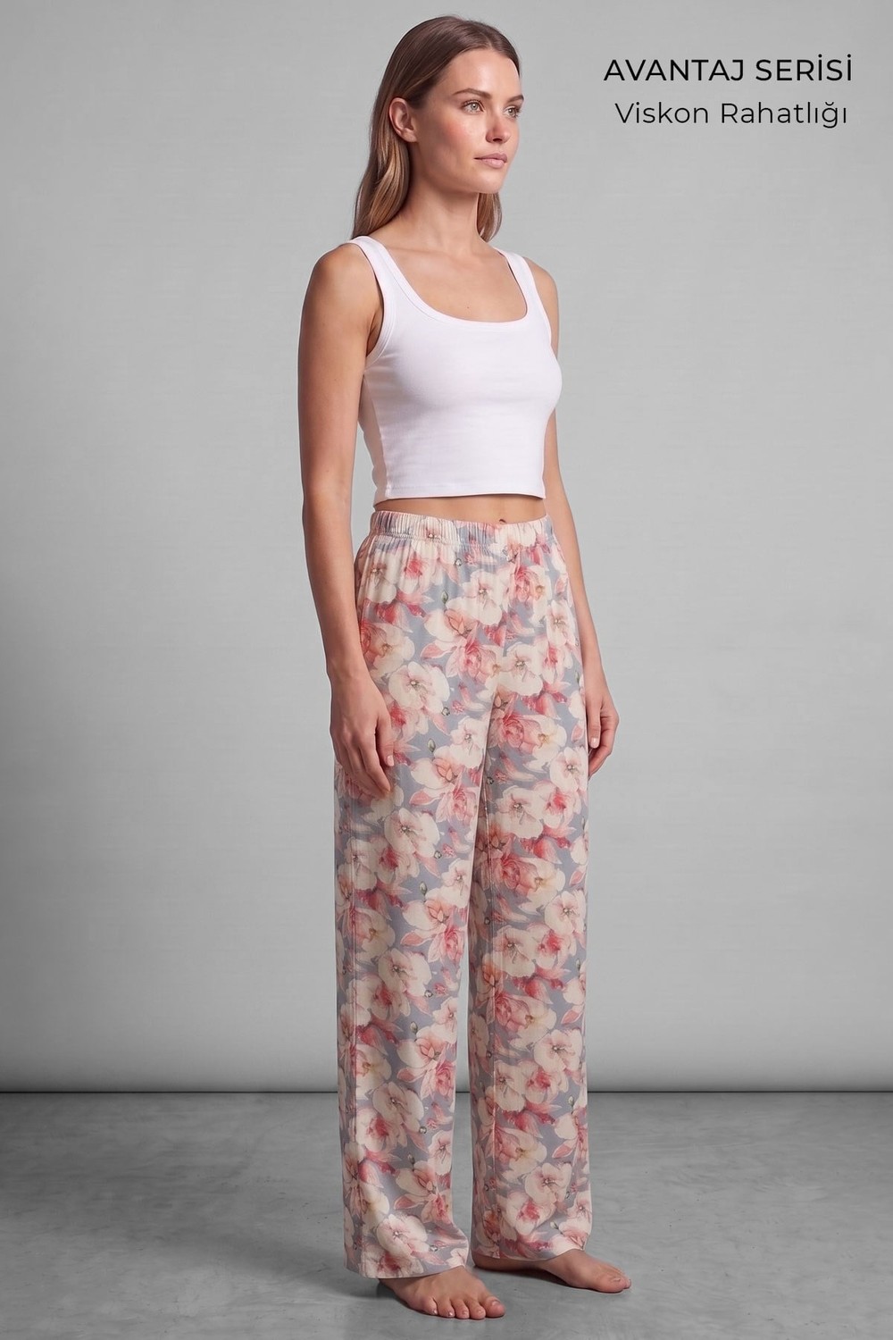 Mısırlı Kadın Viskon Alt Pijama Pembe