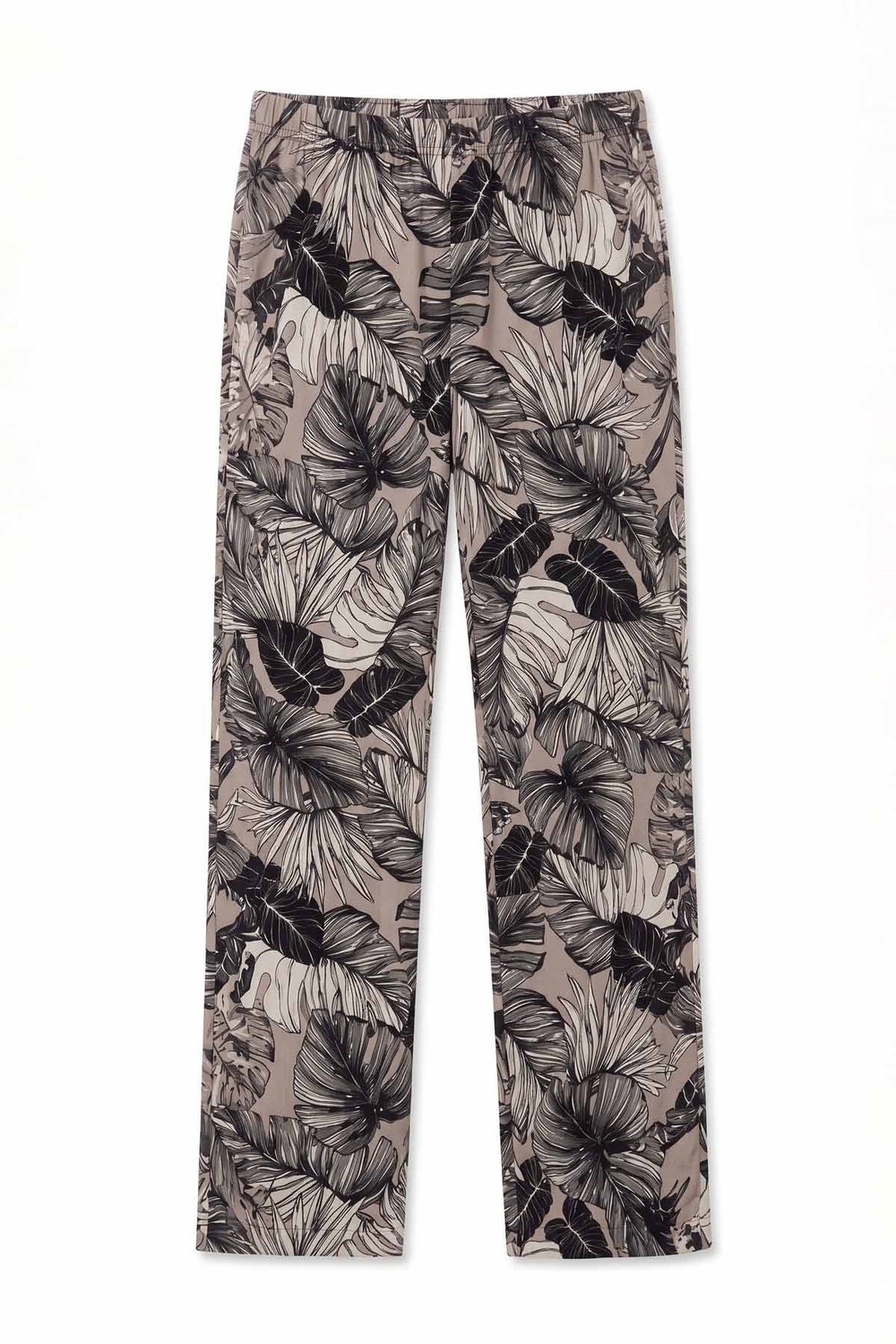 Mısırlı Kadın Viskon Çiçekli Alt Pijama Bej