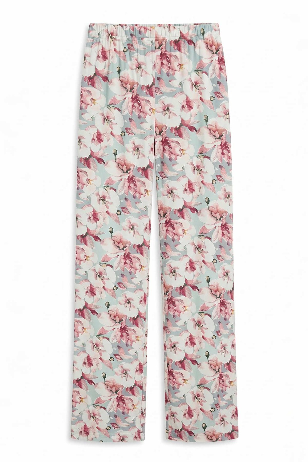 Mısırlı Kadın Viskon Çiçekli Alt Pijama Açık Pembe
