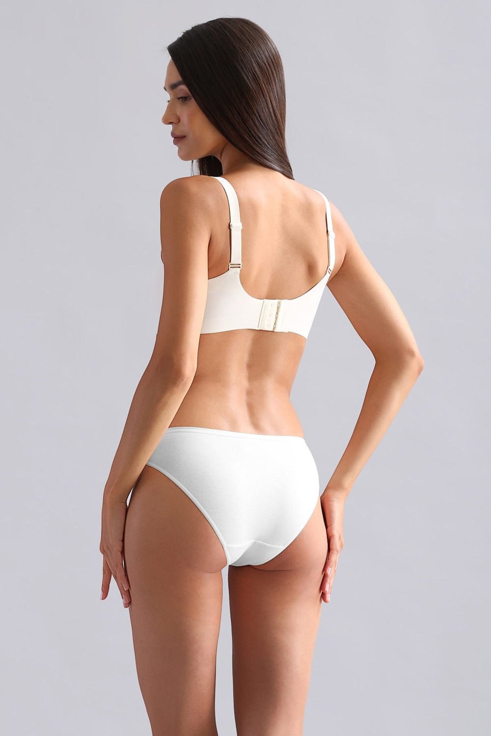 Mısırlı Modal by TENCEL HERA Brief İnce Lastikli 3lü Slip Külot Beyaz