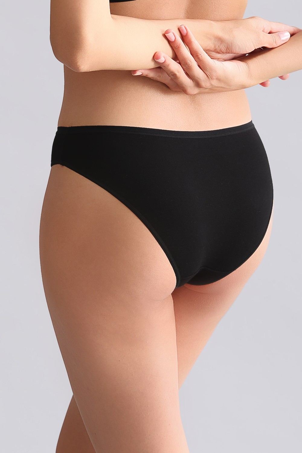 Mısırlı Modal by TENCEL HERA Brief İnce Lastikli 3lü Slip Külot Siyah