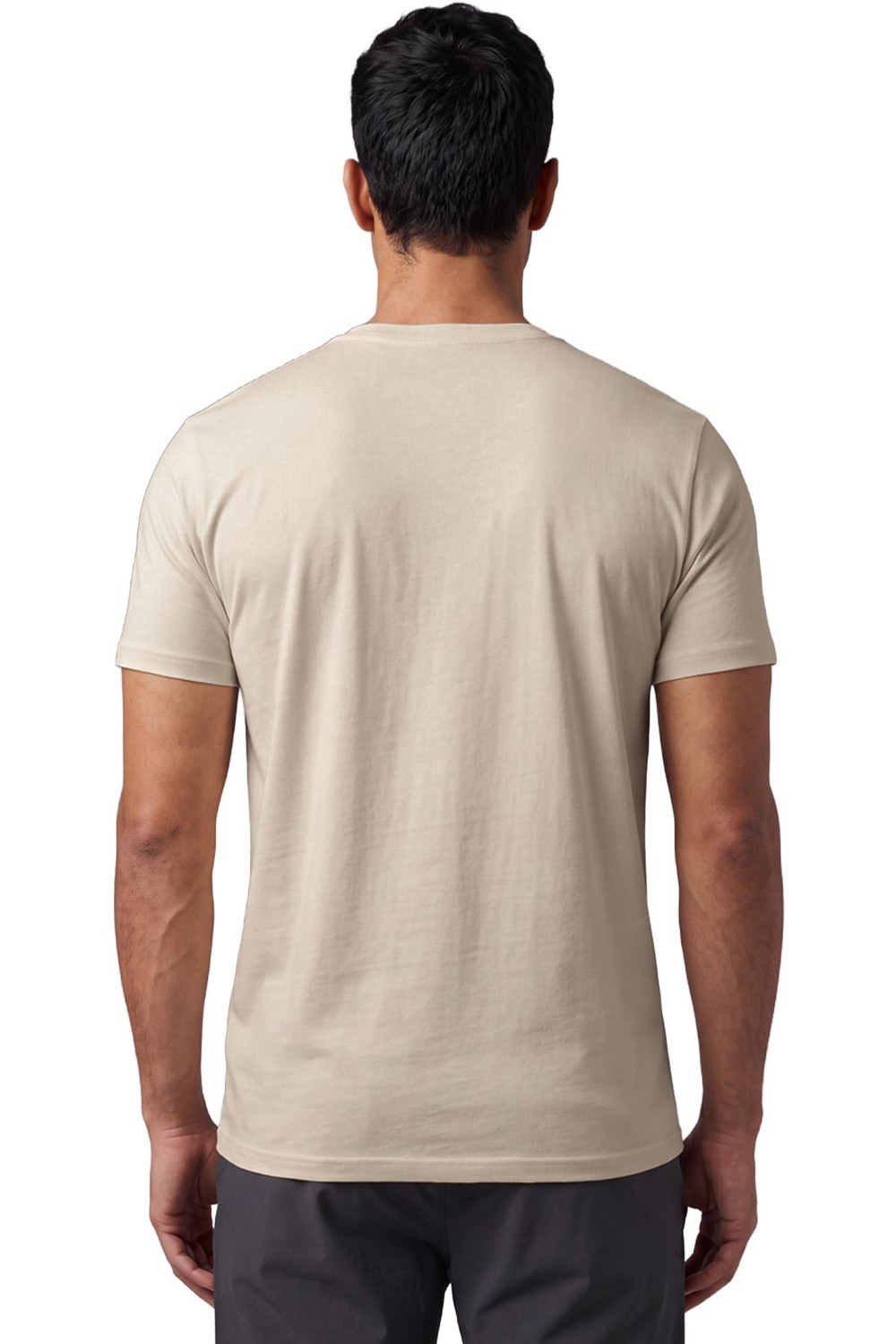 Mısırlı ORGANIC Pamuklu HERCULES Slim Fit Bisiklet Yaka Fanila Toprak Bej