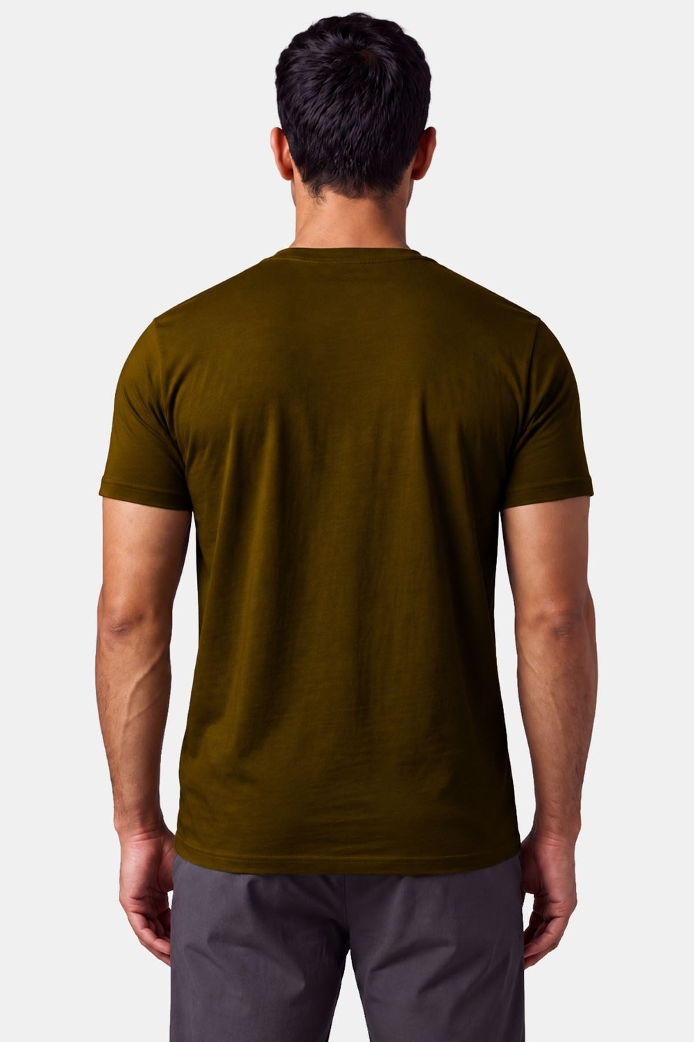 Mısırlı ORGANIC Pamuklu HERCULES Slim Fit Bisiklet Yaka Fanila Koyu Haki