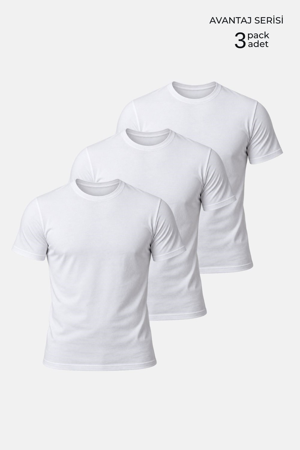 Mısırlı ORGANIC Pamuklu HERCULES Slim Fit Bisiklet Yaka Fanila Beyaz