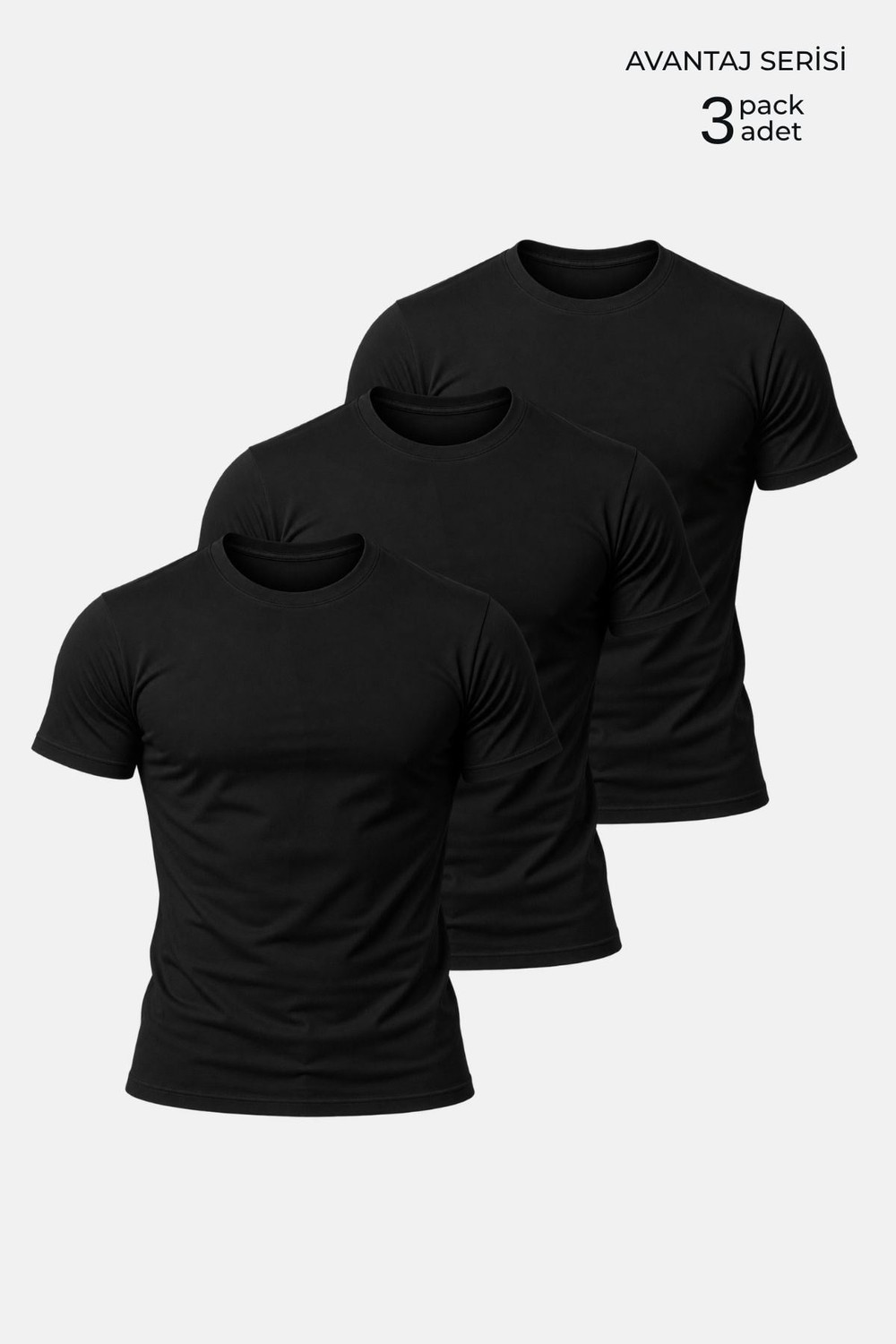 Mısırlı ORGANIC Pamuklu HERCULES Slim Fit Bisiklet Yaka Fanila Siyah