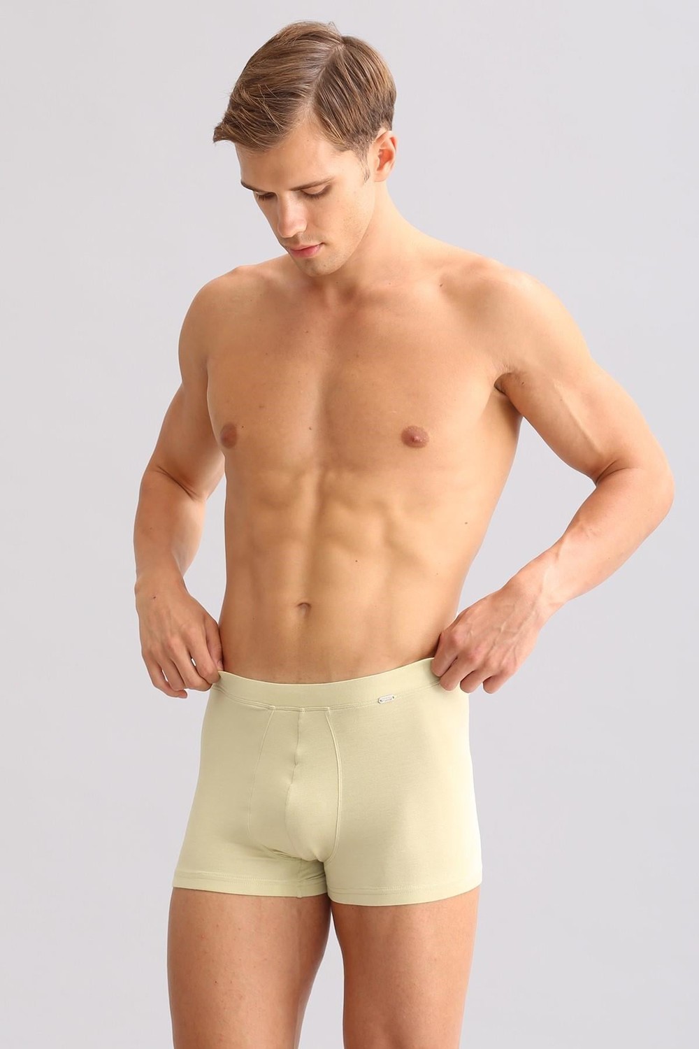 Mısırlı ORGANIC Pamuklu ZEUS LUXURY Regular Fit Metal Armalı Boxer Haki Ada
