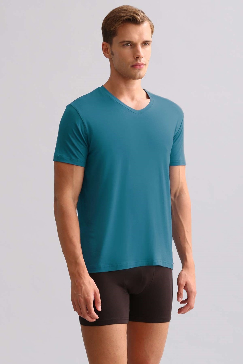 Mısırlı ORGANIC Pamuklu ZEUS LUXURY Regular Fit V Yaka Fanila Fit Green