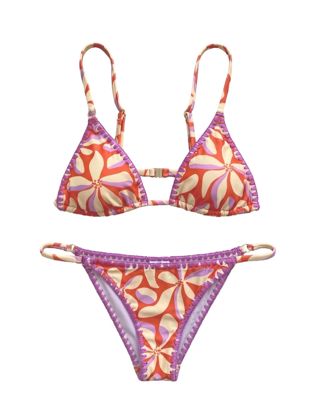 Mısırlı Üçgen Bikini Takım Flower
