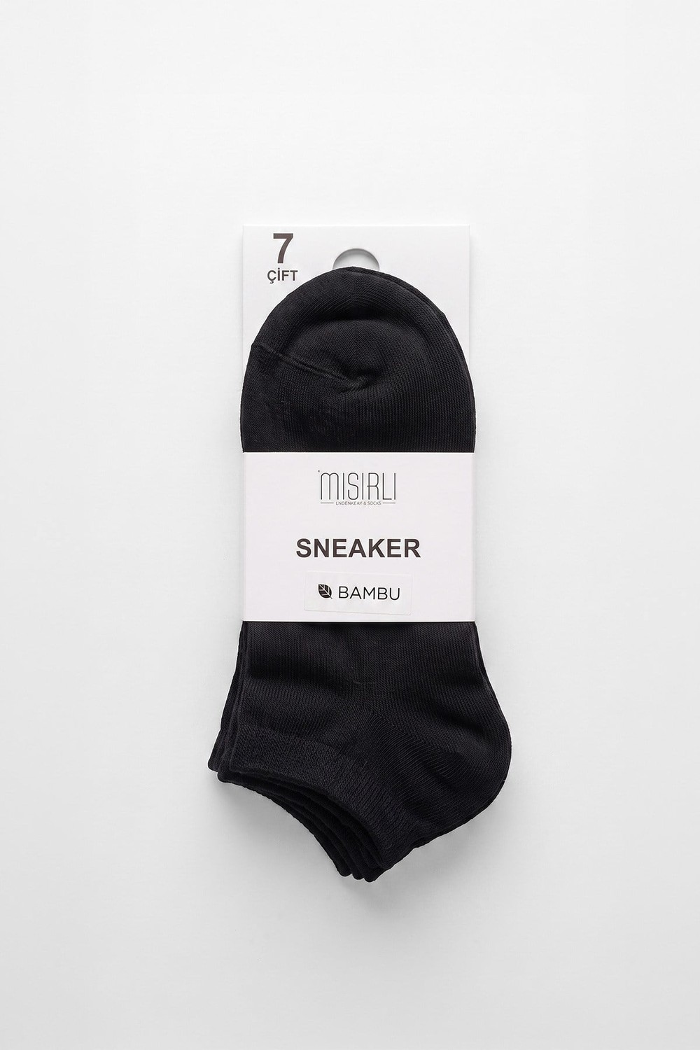 Mısırlı Unisex Bambu 7 Çift Patik Çorap Siyah